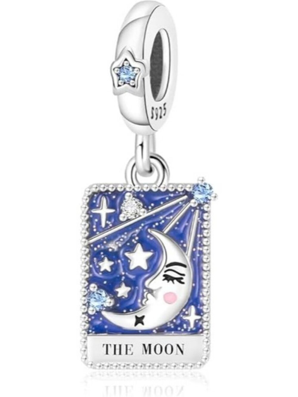 Tarot Cards Moon Dangle Charm 925 Sterling Silver Charm
